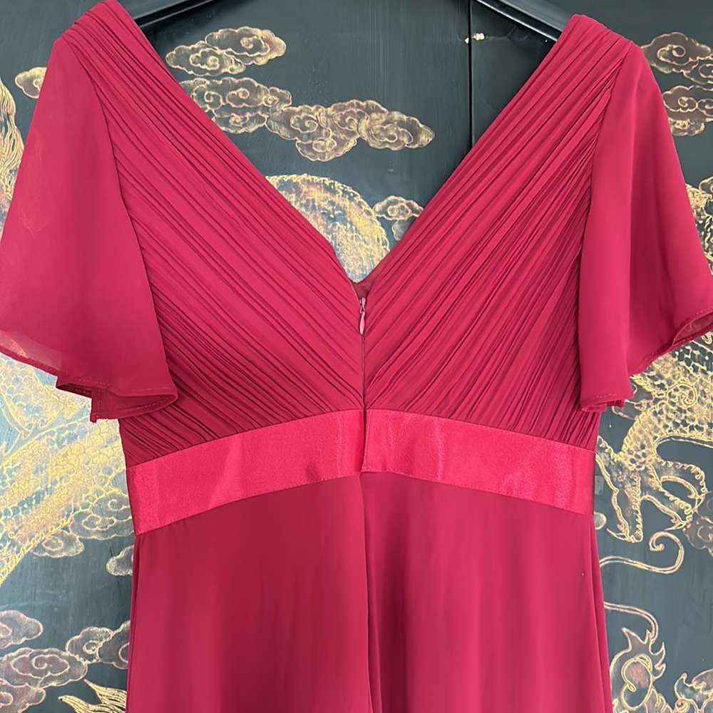 NWT Ever Pretty Flattering Burgundy gown formal 8-10 - Picture 11 of 13